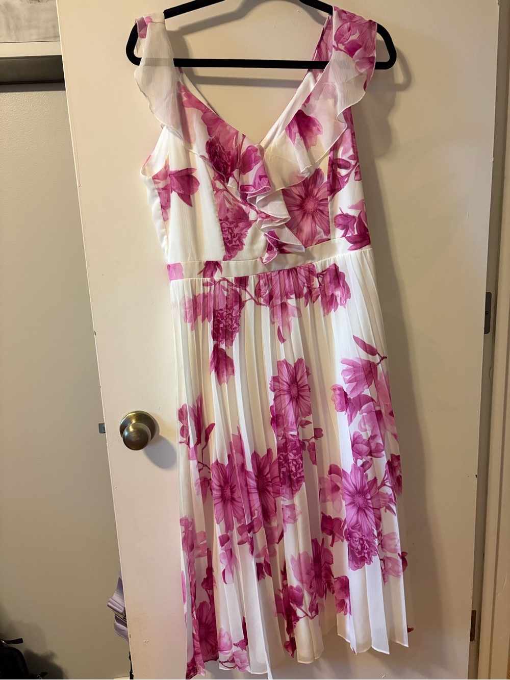 Pink and White Floral Dress